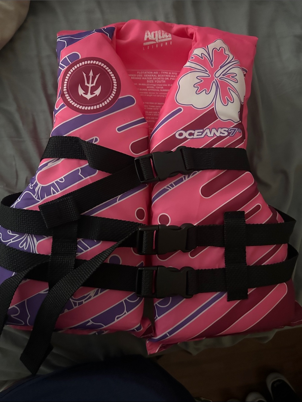 Kids' Pink Swim Vest - Adjustable Buckle Life Jacket